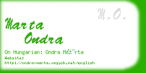 marta ondra business card